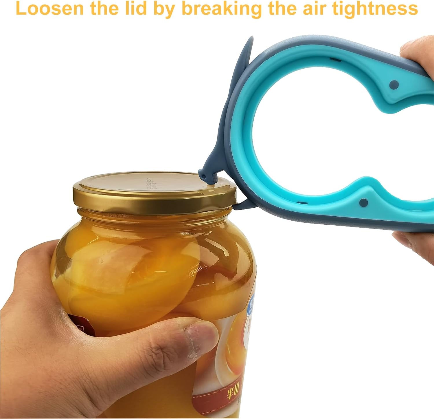 Jar Opener Bottle Opener and Can Opener for Weak Hands, Seniors with Arthritis and Anyone with Low Strength, Mutil Jar Opener Get Lids off Easily (Blue and Grey)