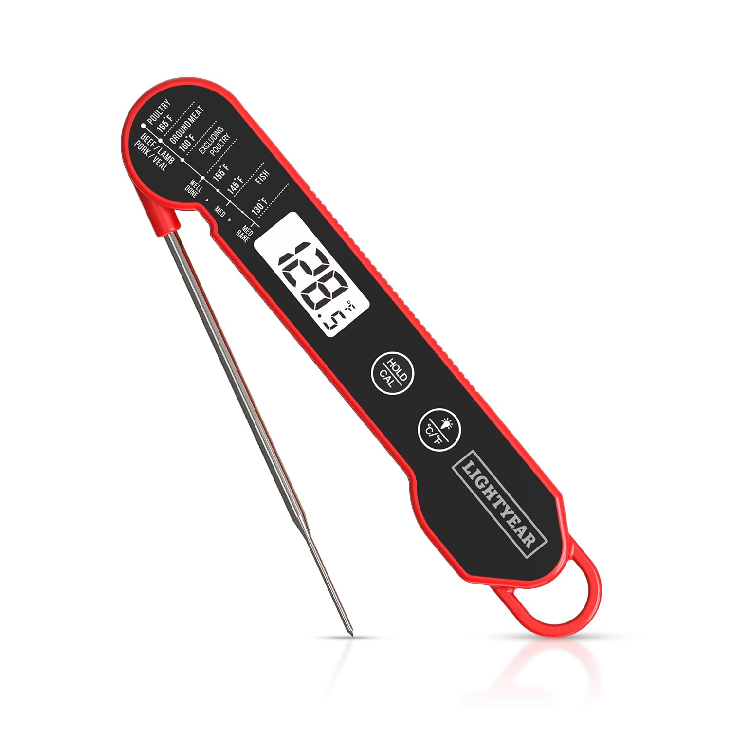 Meat Thermometer | Instant Read Cooking Thermometer for Grilling, Roasting & BBQ, Built-In Magnet, IP65 Waterproof, Food-Grade Stainless Steel Temperature Probe